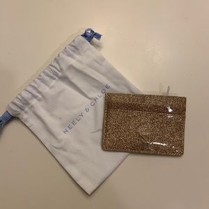 NWT Gold glitter card case